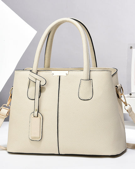 Women’s Large-Capacity PU Leather Tote & Crossbody Bag Beige 30x21x13 Bag