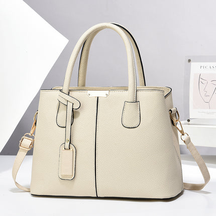 Women’s Large-Capacity PU Leather Tote & Crossbody Bag Beige 30x21x13 Bag