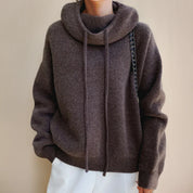 Style Fashionable Knitted Sweater Brown Sweaters