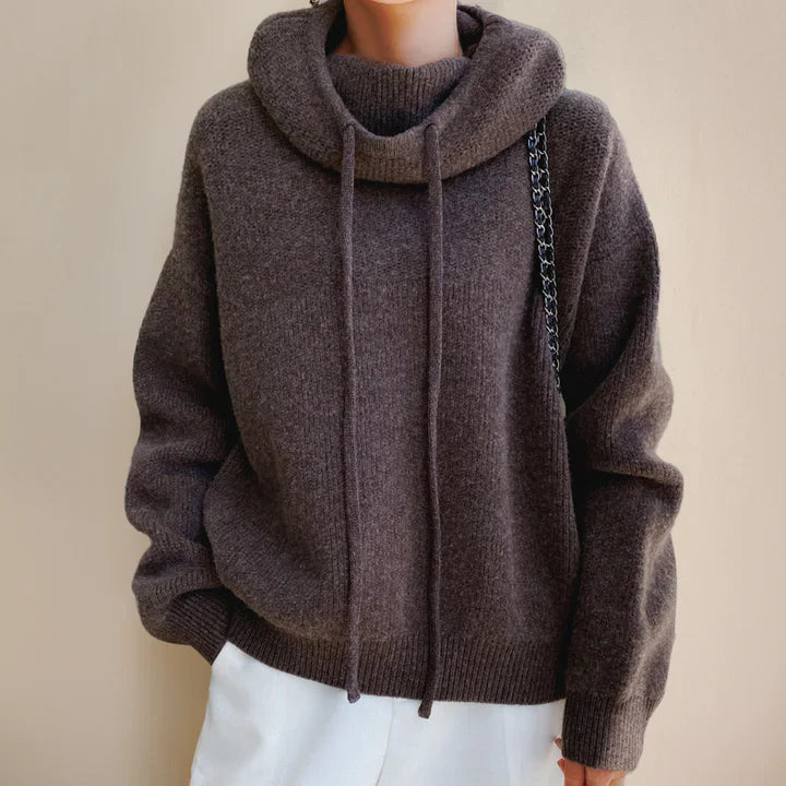 Style Fashionable Knitted Sweater Brown Sweaters
