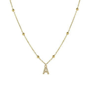 Dainty Beaded Initial Necklace Necklace