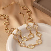 Dainty Open Clover Pendant Jewelry Set – Necklace, Bracelet & Earrings Jewelry Sets