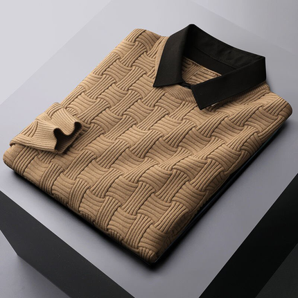 Finn | Elegant Polo Sweater Brown Men - Main - Winter