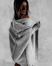 Oversized Bat-Sleeve Hooded Cardigan – Chic Comfort Women Jacket
