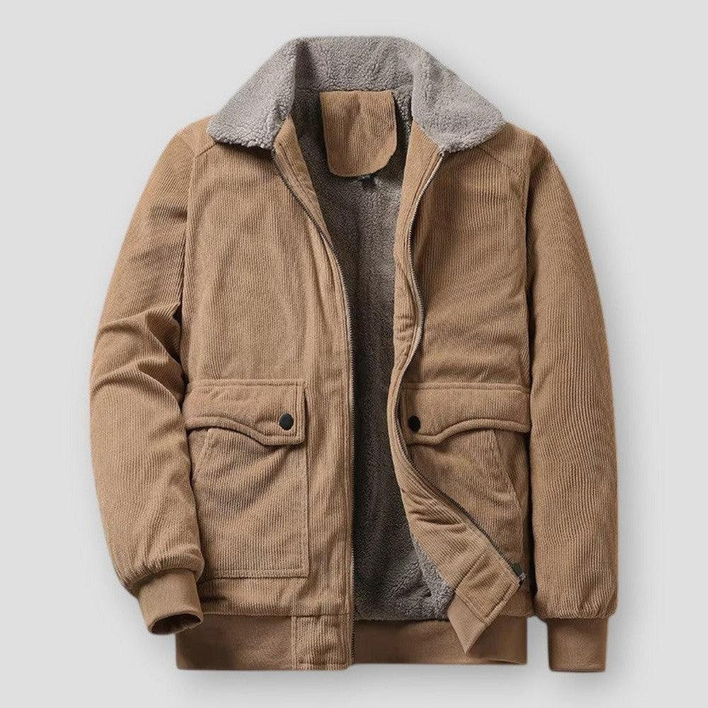 Vintage Corduroy Sherpa-Lined Jacket Khaki Jackets