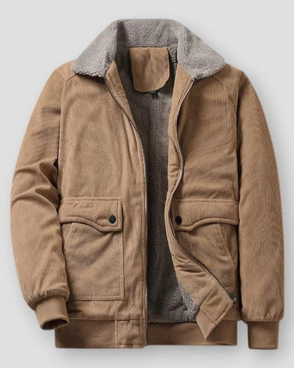 Vintage Corduroy Sherpa-Lined Jacket Khaki Jackets