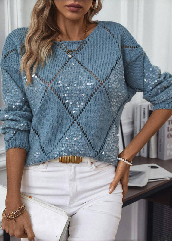 Elegant Sequin-Knit Sweater - OKOHOKO™ FASHION