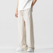Men's Summer Linen Pants Beige Trousers
