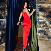 Adriana Satin V-Neck Wrap Dress Dresses