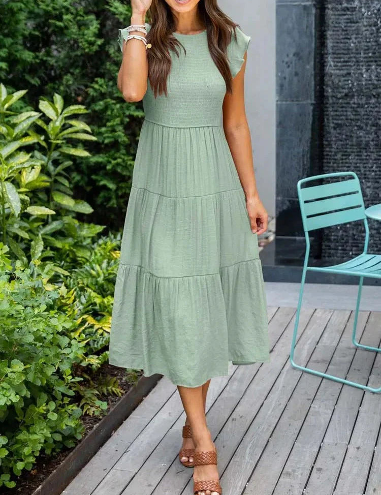 Ember | Sophisticated Belly-Covering Dress Army Green Dress