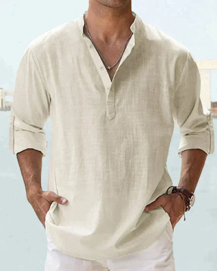 Men's Classic Linen Shirt Apricot Shirts