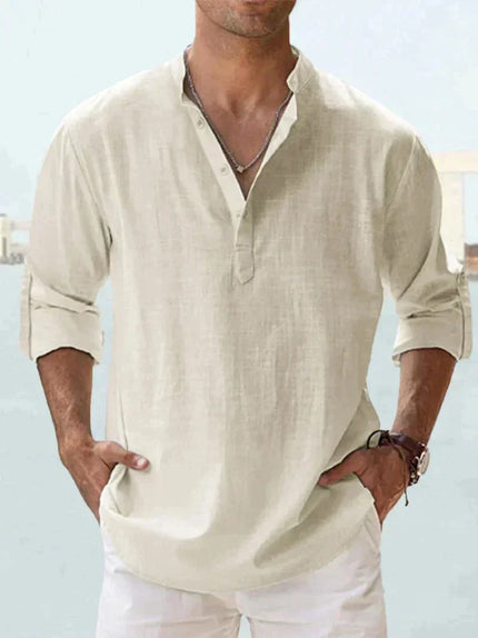 Men's Classic Linen Shirt Apricot Shirts