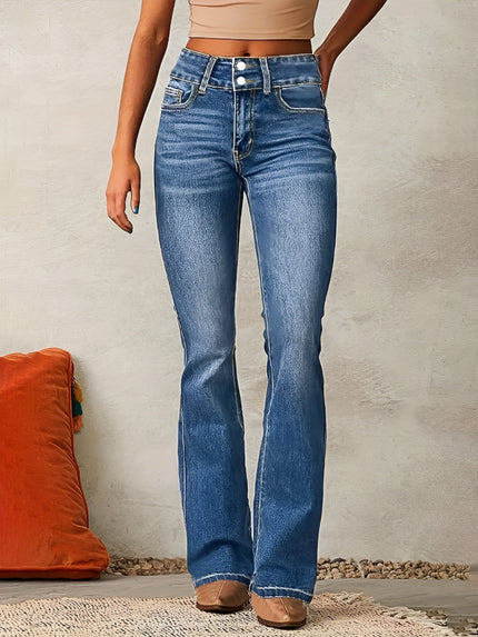 Alana | High Waist Flared Jeans Pale Blue