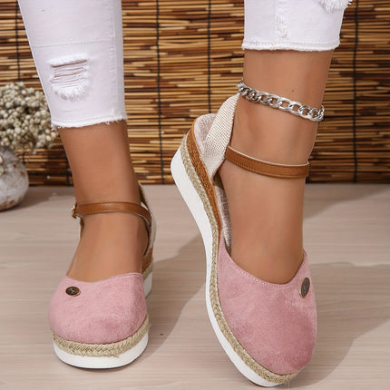 Toe Wedge Sandals for Women Pink red Sandals