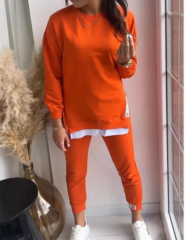 Alice Comfortable Loungewear Set Orange Loungewear