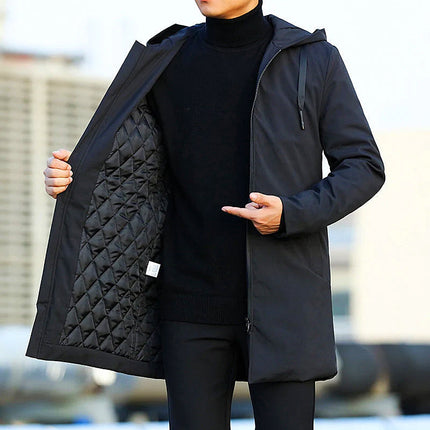 Waterproof Insulated Winter Trench Coat Black Winter Trench Coat
