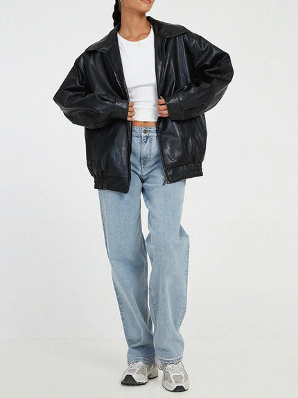 Masie | Oversized Bomber Jacket BLACK