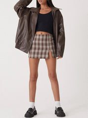 Masie | Oversized Bomber Jacket BROWN