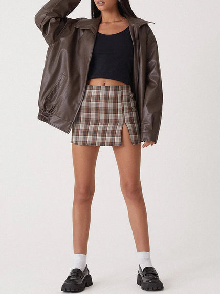 Masie | Oversized Bomber Jacket BROWN