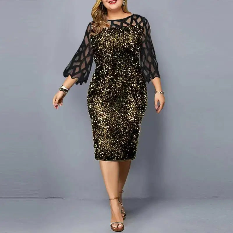 Gella | Glitter dress Gold Dresses