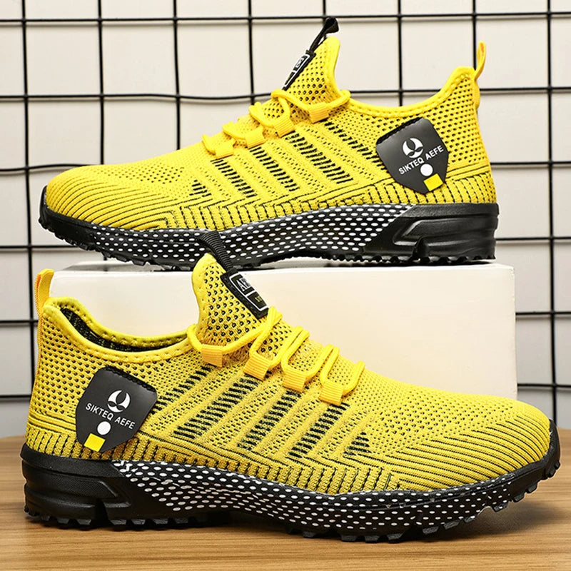 UrbanStride Men's Breathable Anti-Sweat Trainers Yellow Shoes