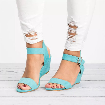 Women's Elegant Wedge Strap Sandals Sky blue sandals