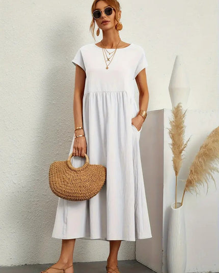 Mara - Dress with pockets White Dresses