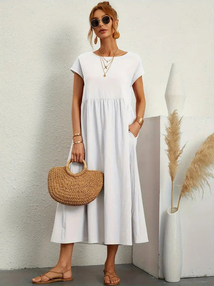 Mara - Dress with pockets White Dresses