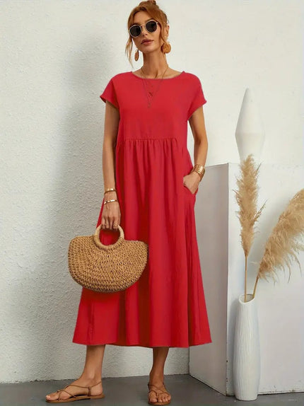 Mara - Dress with pockets Red Dresses