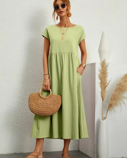 Mara - Dress with pockets Yellow Dresses