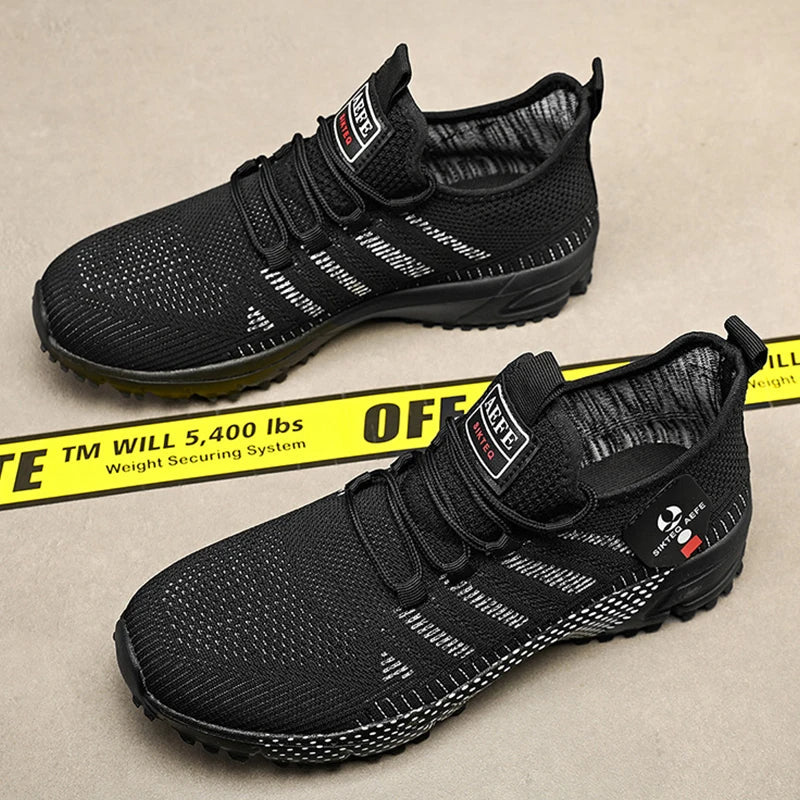 UrbanStride Men's Breathable Anti-Sweat Trainers Black Shoes