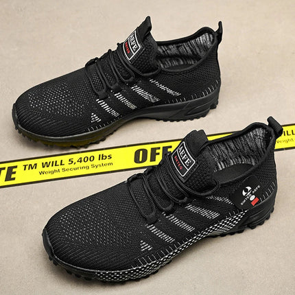 UrbanStride Men's Breathable Anti-Sweat Trainers Black Shoes