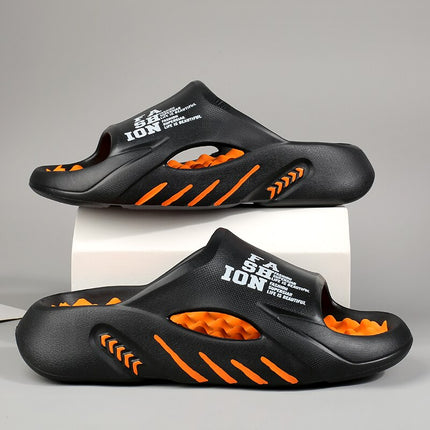 Sasha | Comfortable massage slippers Black Schoenen