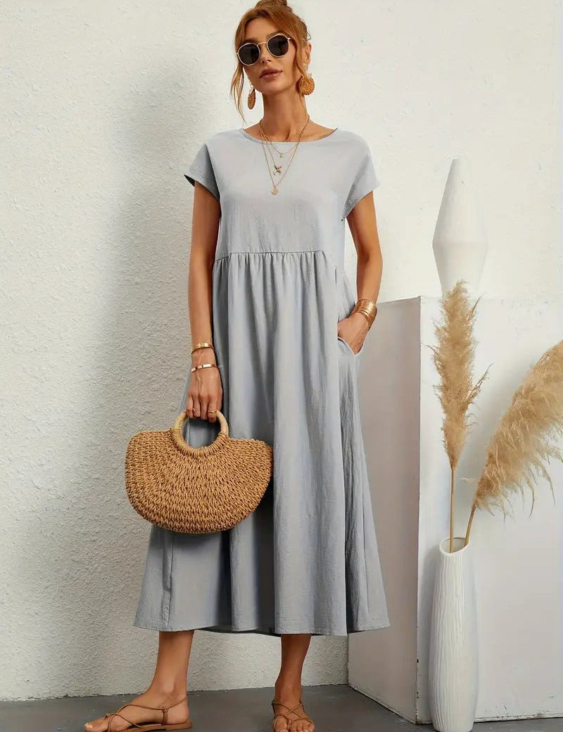 Mara - Dress with pockets Grey Dresses