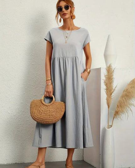Mara - Dress with pockets Grey Dresses