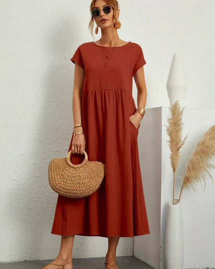 Mara - Dress with pockets Brown Dresses