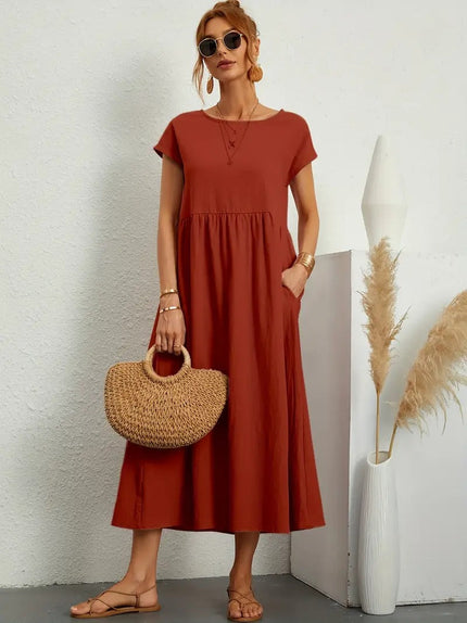 Mara - Dress with pockets Brown Dresses