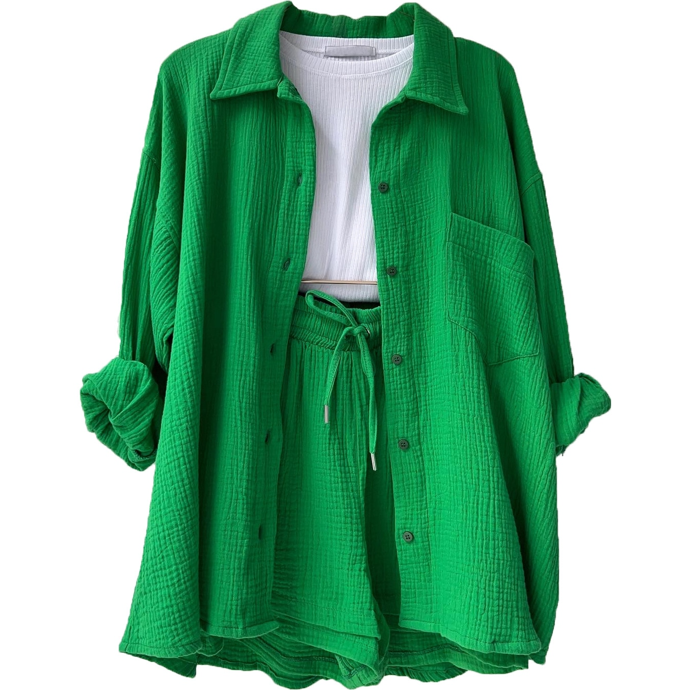 Charlotte | Women's Cotton Two-Piece Suit Green