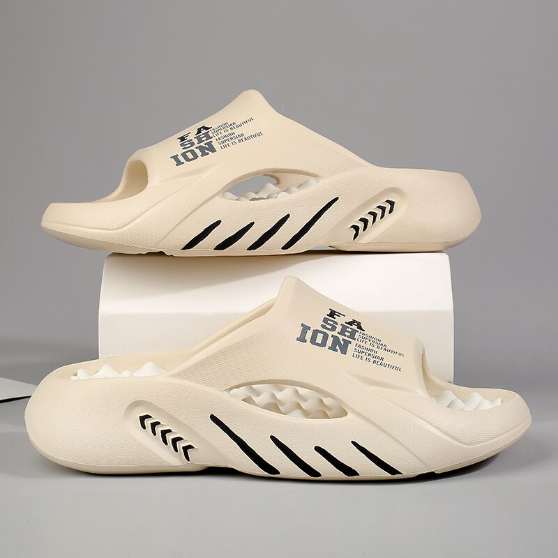 Sasha | Comfortable massage slippers Beige Schoenen