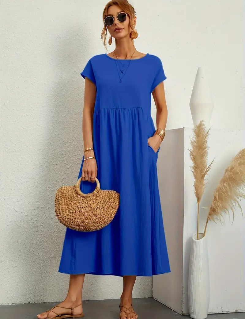 Mara - Dress with pockets Blue Dresses