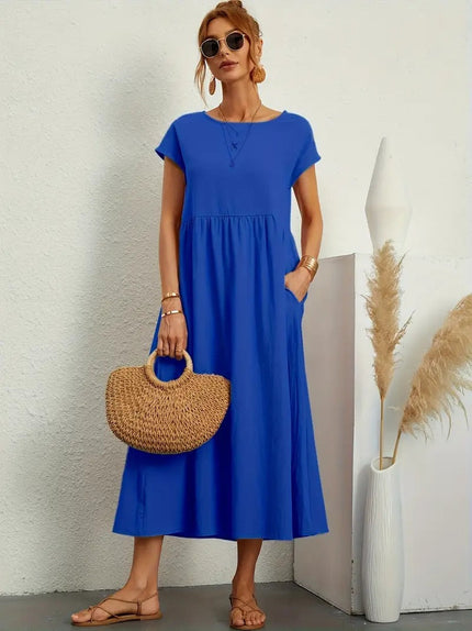 Mara - Dress with pockets Blue Dresses