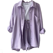 Charlotte | Women's Cotton Two-Piece Suit Violet