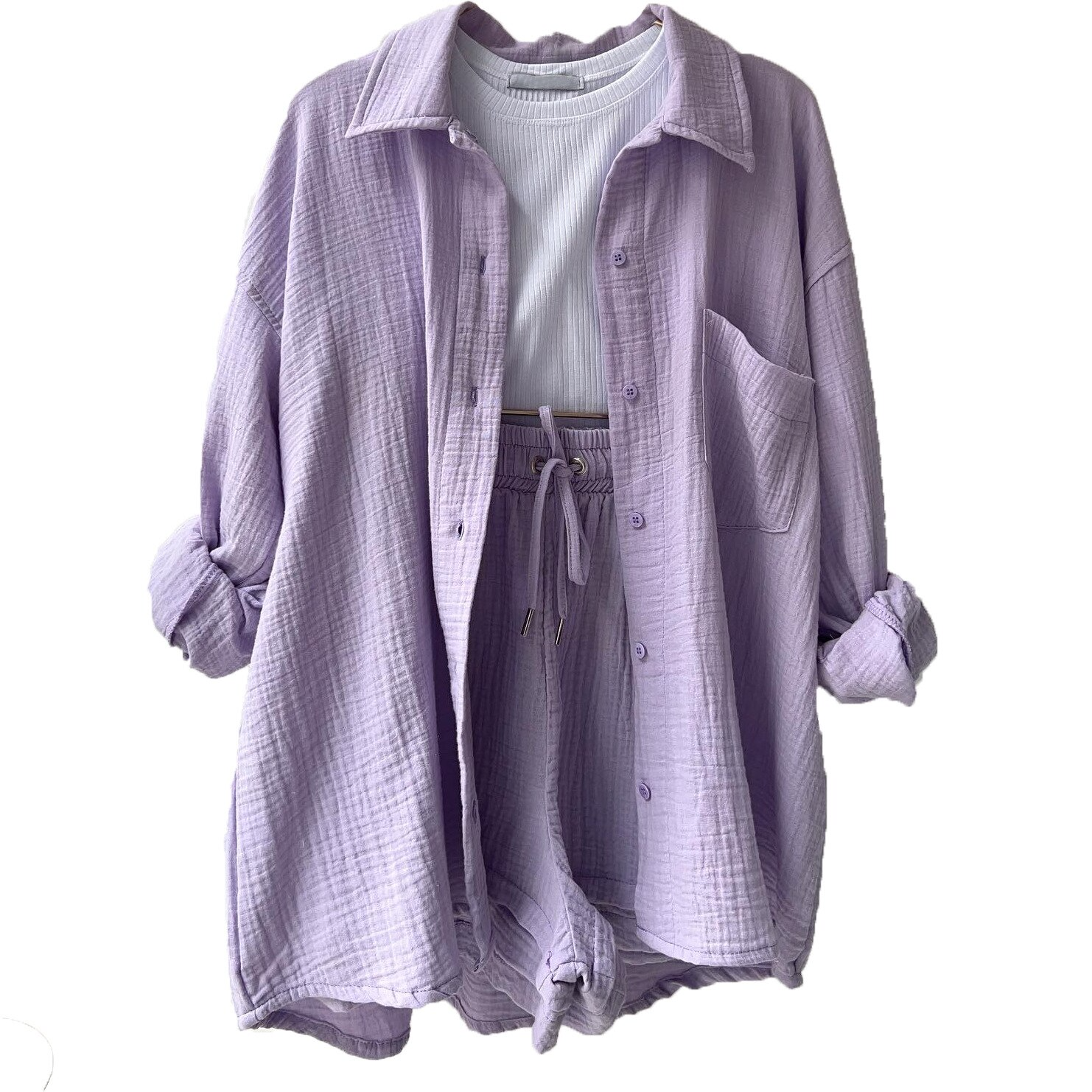 Charlotte | Women's Cotton Two-Piece Suit Violet