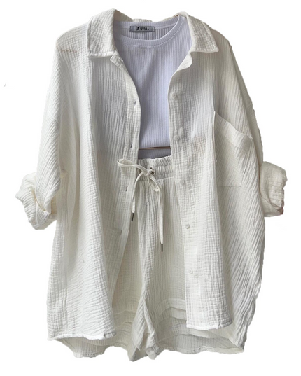 Charlotte | Women's Cotton Two-Piece Suit White