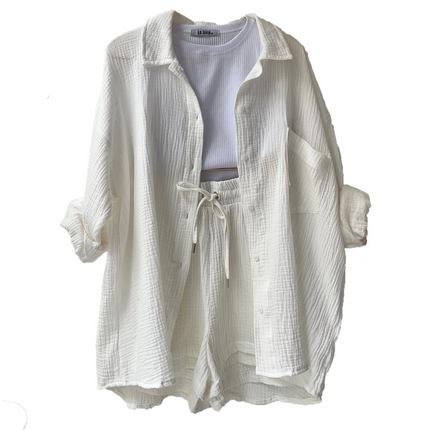 Charlotte | Women's Cotton Two-Piece Suit White