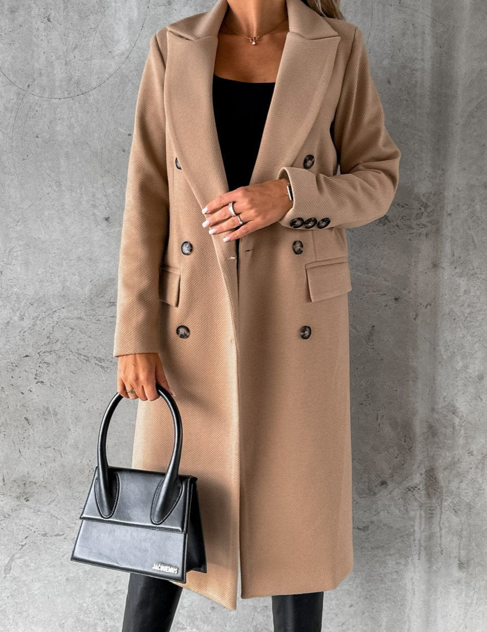 Women's Classic Wool Coat Khaki Wool Coat