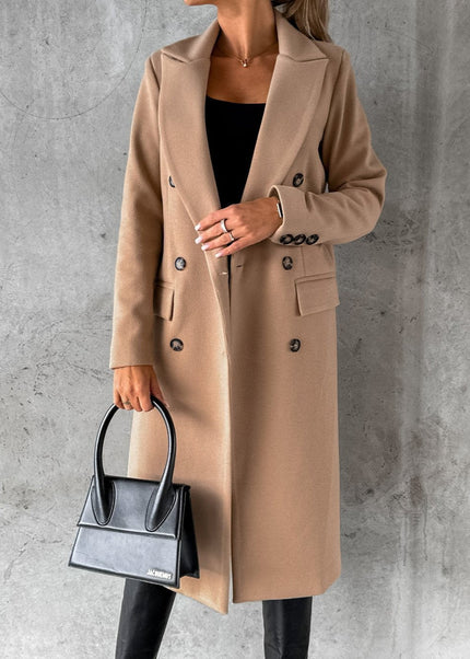 Women's Classic Wool Coat Khaki Wool Coat
