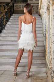 Nika | Sequin Fringe Feather Dress Dresses