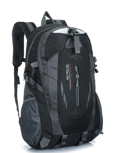 Waterproof Outdoor Travel Backpack – Multi-Compartment 40L Hiking Daypack Black Fire