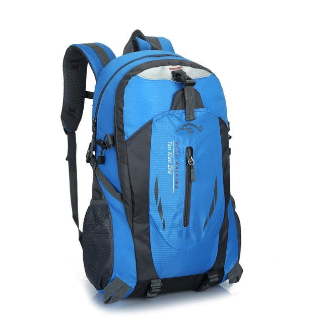Waterproof Outdoor Travel Backpack – Multi-Compartment 40L Hiking Daypack Blue Fire